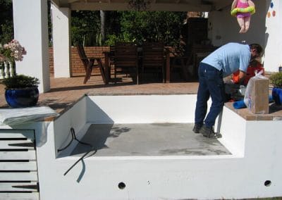 jacuzzi being installed on home patio