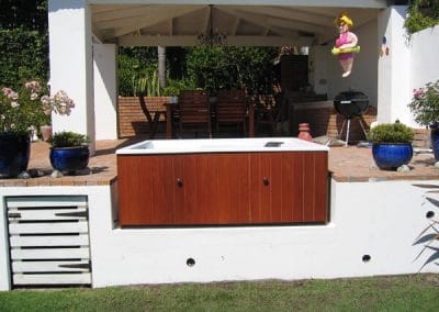 Jetted spa bath installed on patio