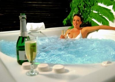 woman relaxing in a jacuzzi